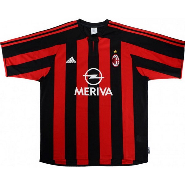 Heimtrikot Thailand AC Milan Retro 2003 2004 Rote Günstige Fußballtrikots